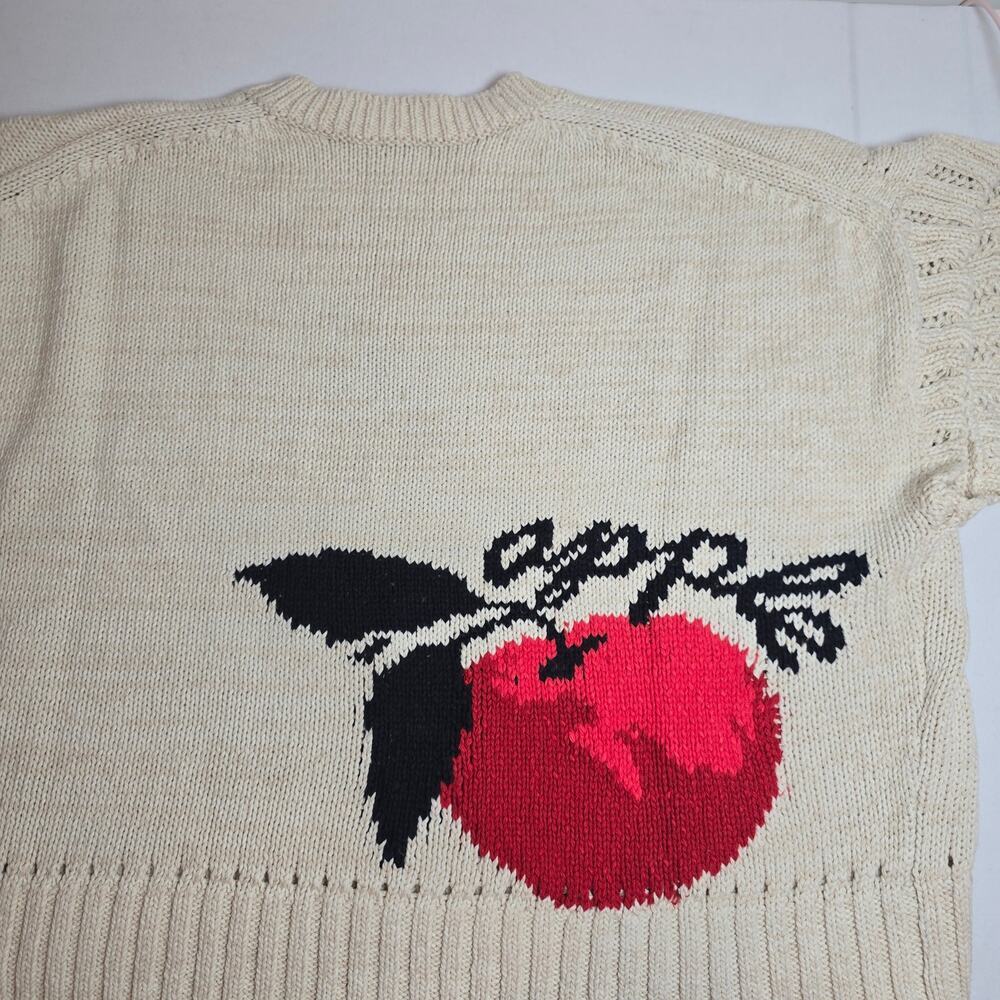 NWT Maeve Short-Sleeve Crew-Neck Veggie Motif Graphic Sweater. Size L. Ret. $128 - Picture 6 of 10
